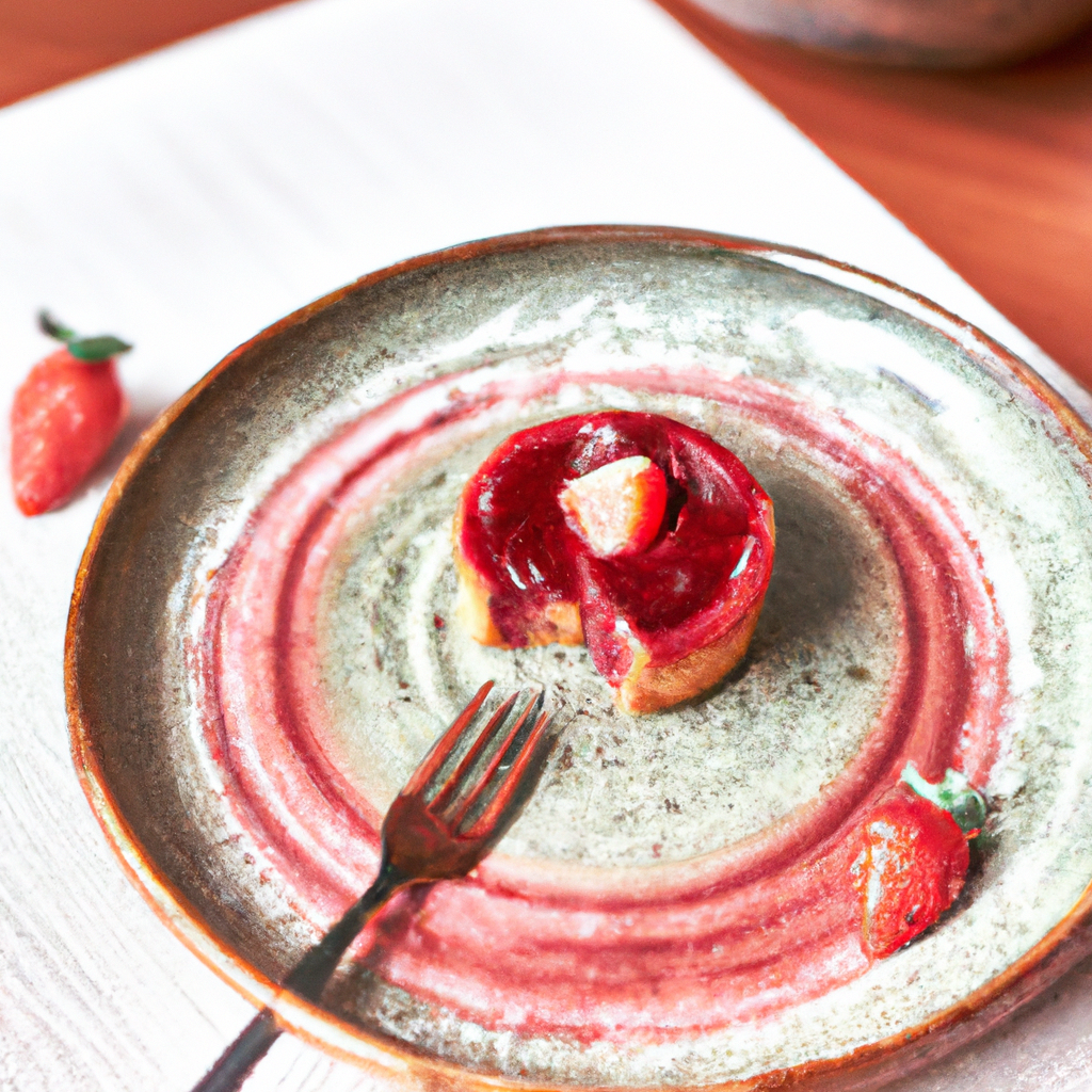 Dessert plate with texture and drizzle